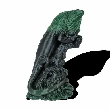 Metal-like Lizard Sculpture 01