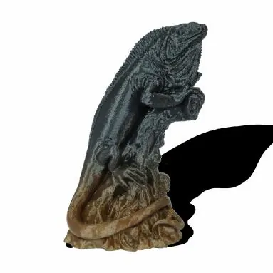 Metal-like Lizard Sculpture 05