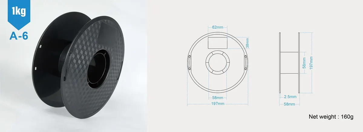 1kg black spool
