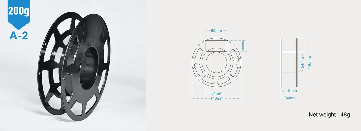 200g black spool